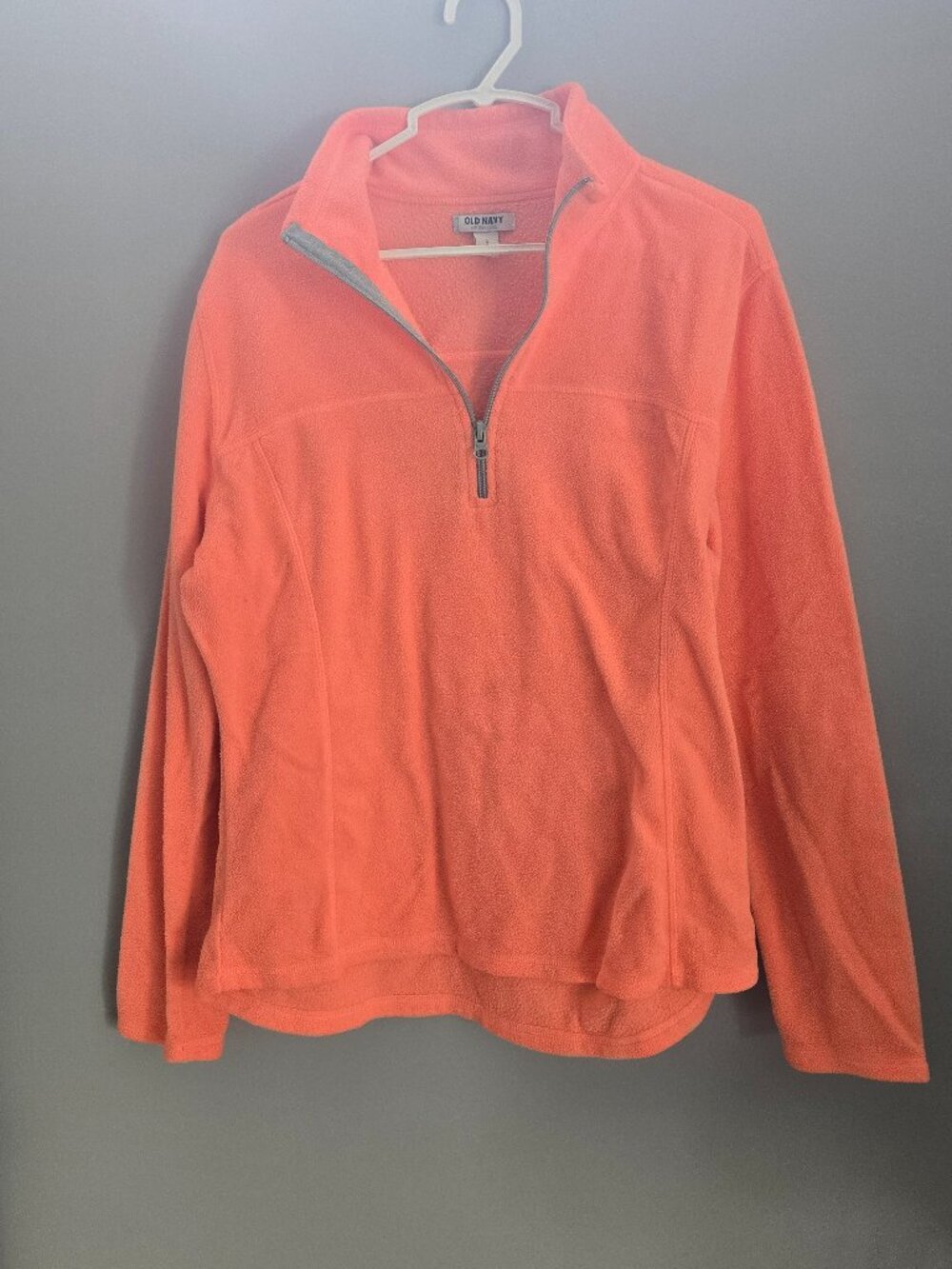 Old Navy Coral Orange 1/4 Zip Fleece Pullover - Large
